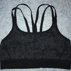 Champion Double Strap Black/Gray Sports Bra